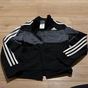 Adidas Kids Black and Gray Track Jacket